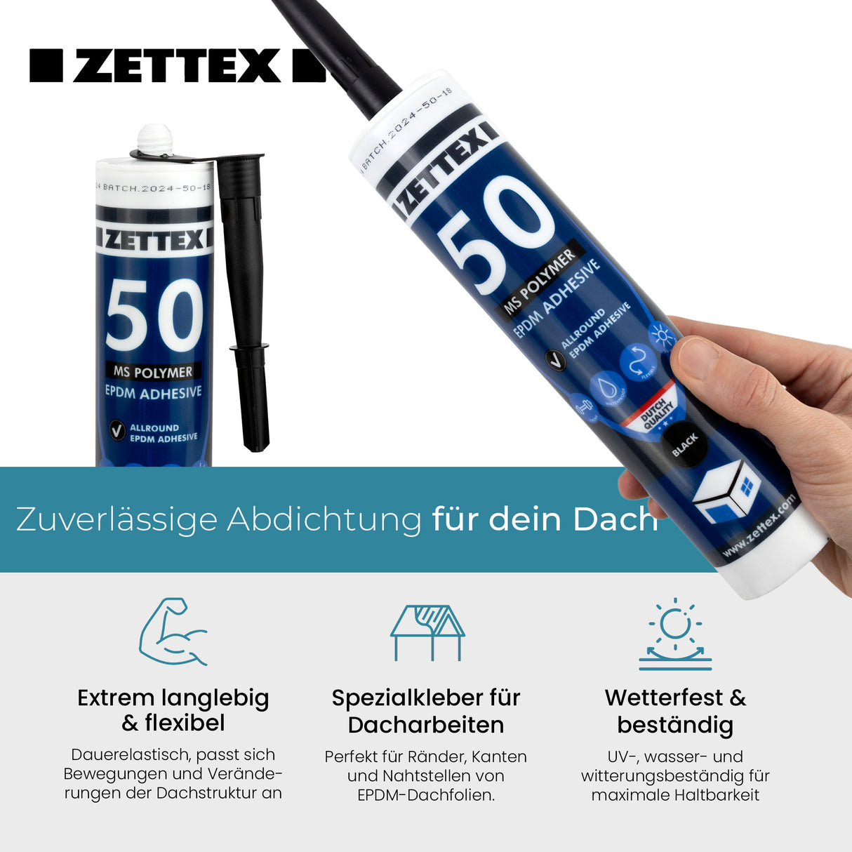EPDM Abdichtungskleber - Zettex MS50 - dachfolien.de